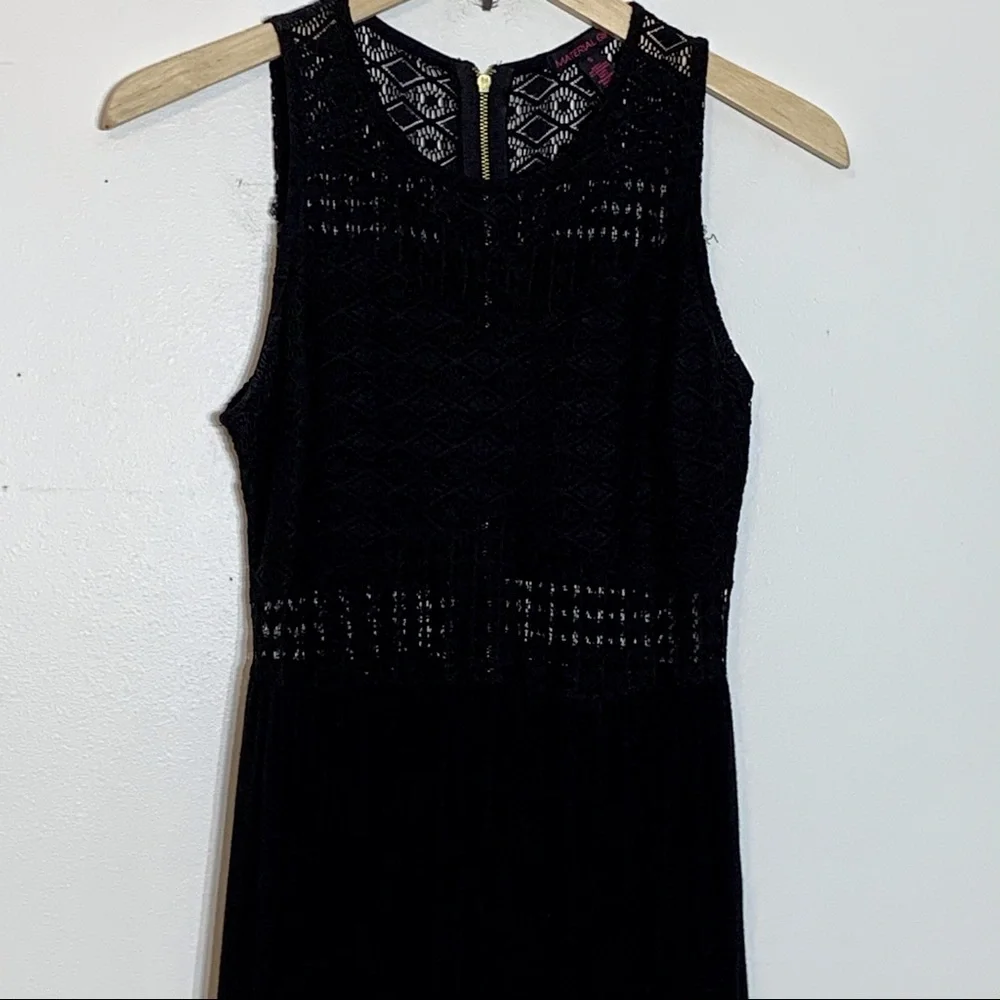 EUC Material Girl woven top‎ side split maxi dress